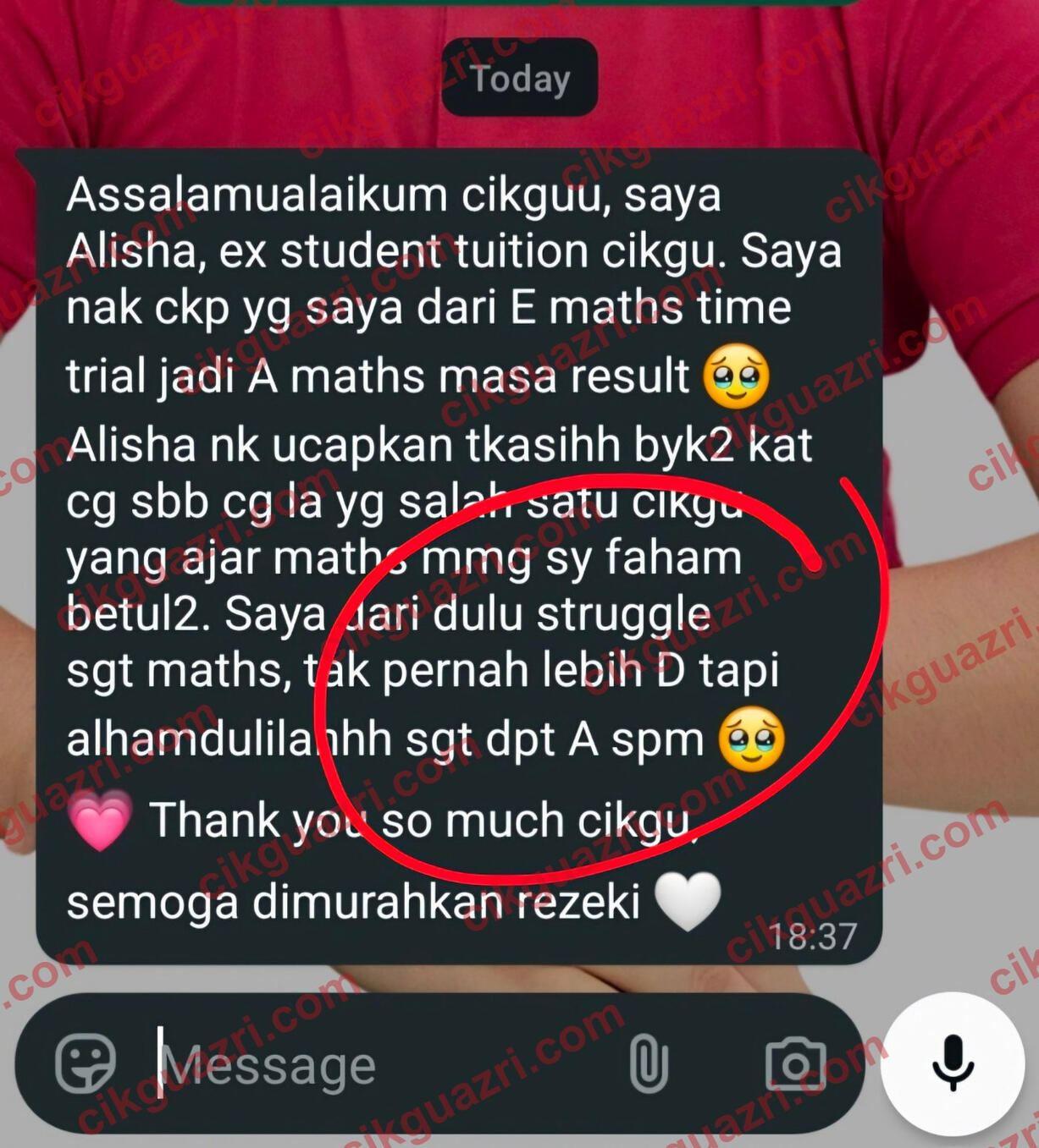 Testimoni pelajar tuisyen Matematik: daripada E semasa percubaan kepada A Matematik SPM